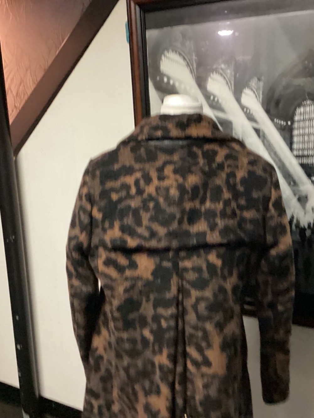 Karl Lagerfeld WOOLblend dark leopard coat, very unique, gorgeous Paris medium - Picture 2 of 12